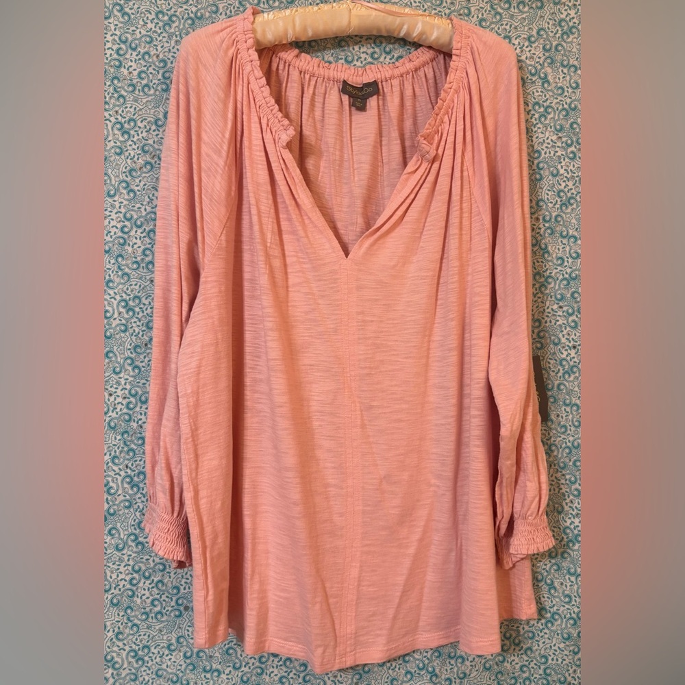 Style & Co Smocked Top, Size: XL